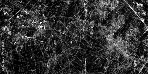 Grunge background. Traces of scratches. Acrylic abstract lines with wave swirl curve on pour black and gray art. Slightly reflective striped abstract natural pattern soft lines.