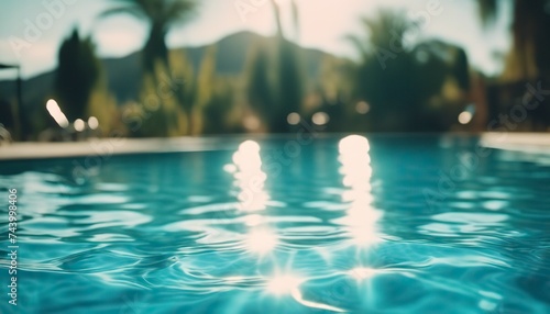 pool background, blue pool water, sunny day, blue water background, blue water surface © Gegham