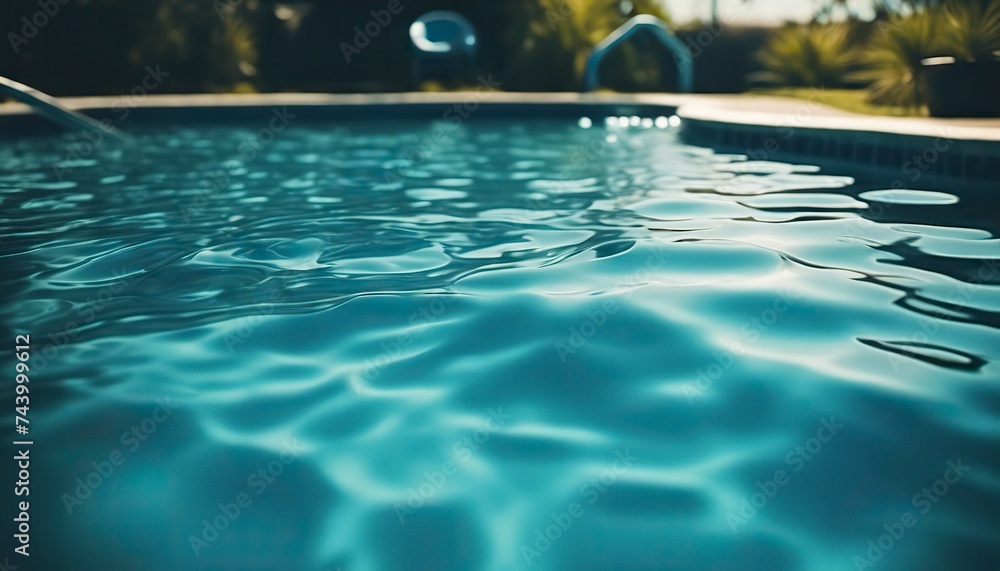 pool background, blue pool water, sunny day, blue water background, blue water surface - obrazy, fototapety, plakaty 