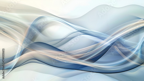 Ethereal Blue Abstract Silk Waves Background. Soft blue waves flowing seamlessly, creating a tranquil and delicate silk-like background texture. 