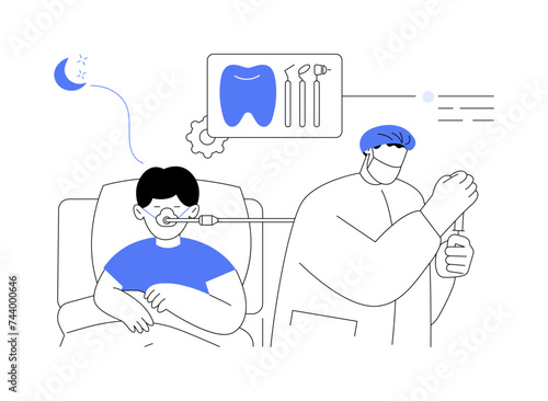 Sedation dentistry abstract concept vector illustration.