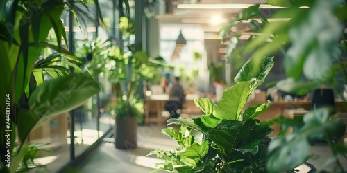 green environment in the office Generative AI