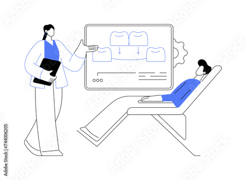 Dental bridge abstract concept vector illustration.