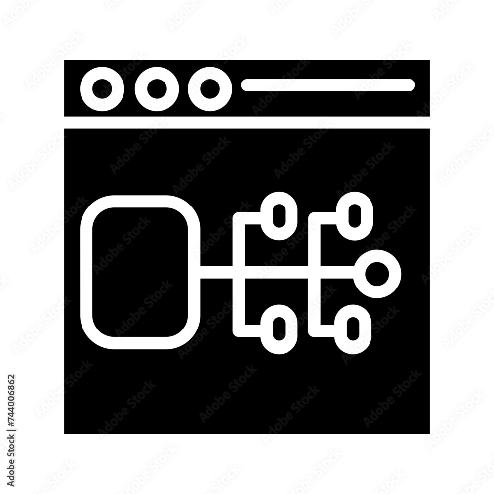 Management Data Process Glyph Icon Management Data Process Glyph Icon