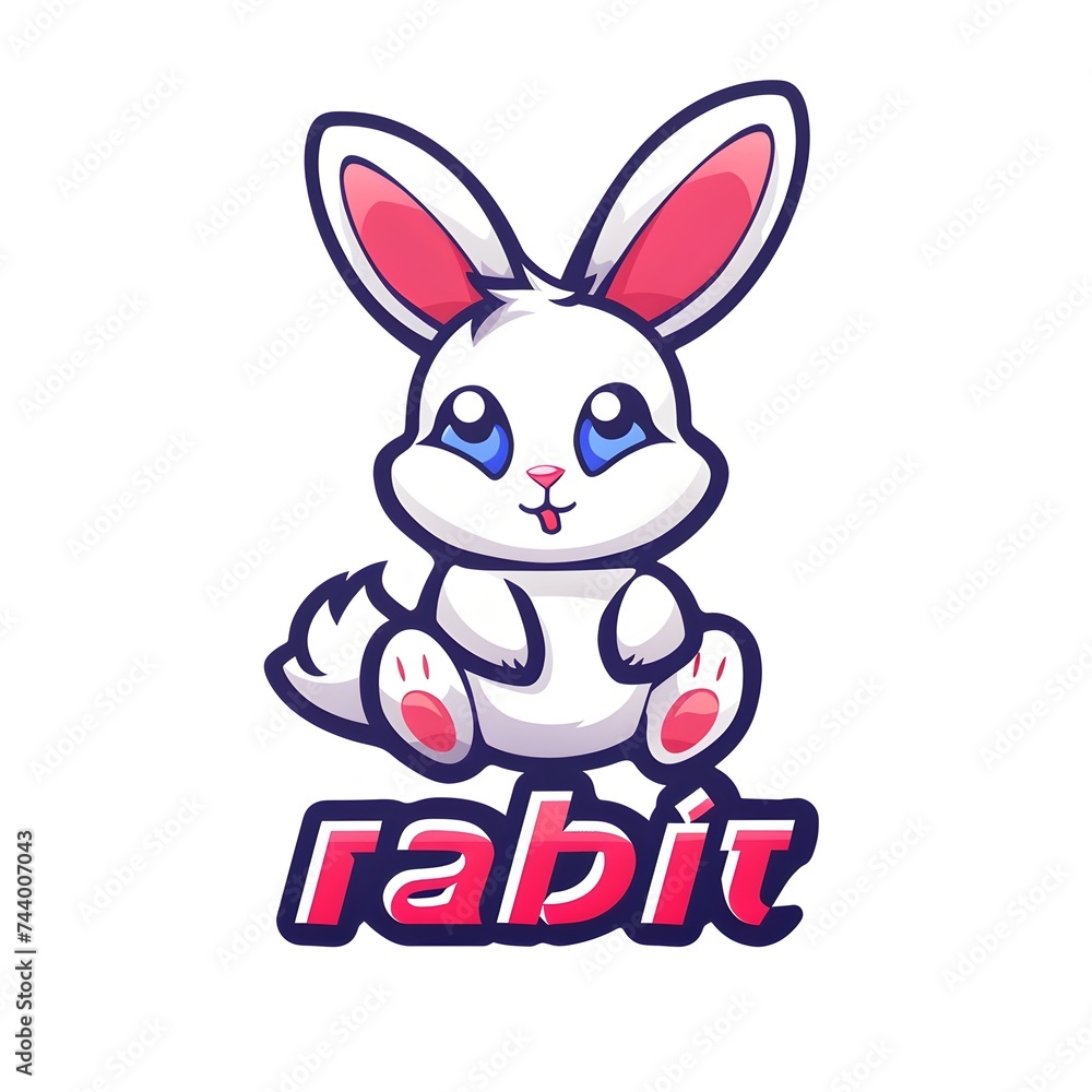 Cute Anime Rabbit Logo: Whimsical Design for Brand Identity