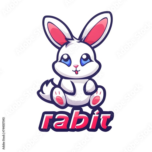 Cute Anime Rabbit Logo: Whimsical Design for Brand Identity © AiStickers