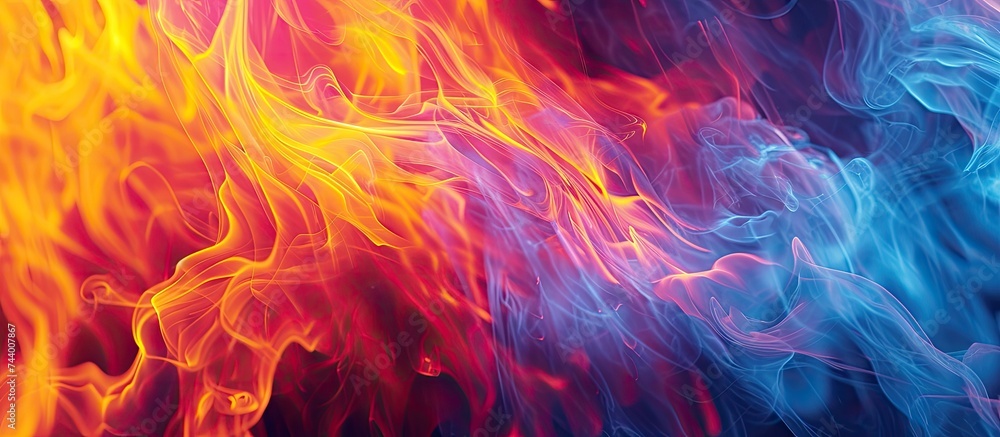 Fiery flames ignite an abstract background, creating an awe-inspiring display of colors and textures.