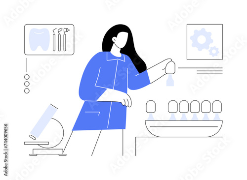 Denture fabrication abstract concept vector illustration.