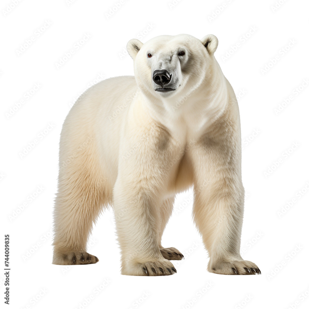 Polar bear standing isolated on transparent or white background Polar bear standing isolated on transparent or white background
