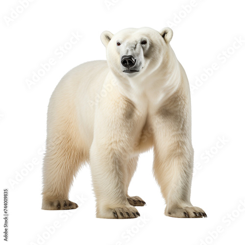 Polar bear standing isolated on transparent or white background