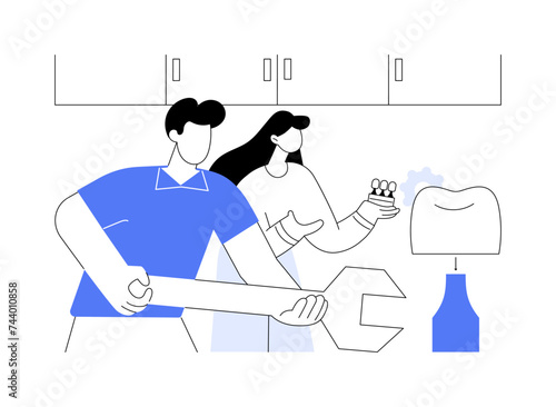 Creating crowns abstract concept vector illustration.