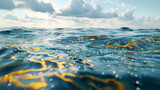 oil floating on the surface of the ocean, water pollution and chemicals create problems for the environment, living things and natural resources