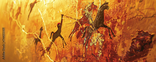 Ancient Greece revived through biotech with scholars studying cave paintings aboard a spaceship orbiting Earth photo