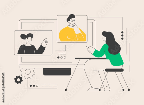 Online conference abstract concept vector illustration. © Visual Generation