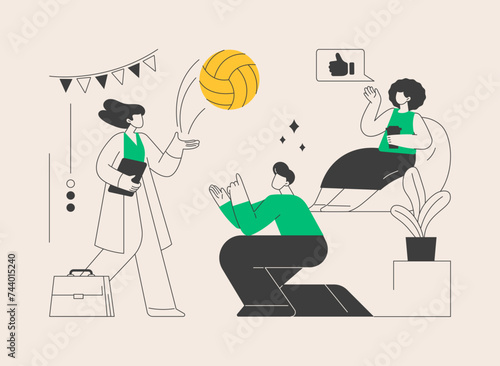 Office fun abstract concept vector illustration.