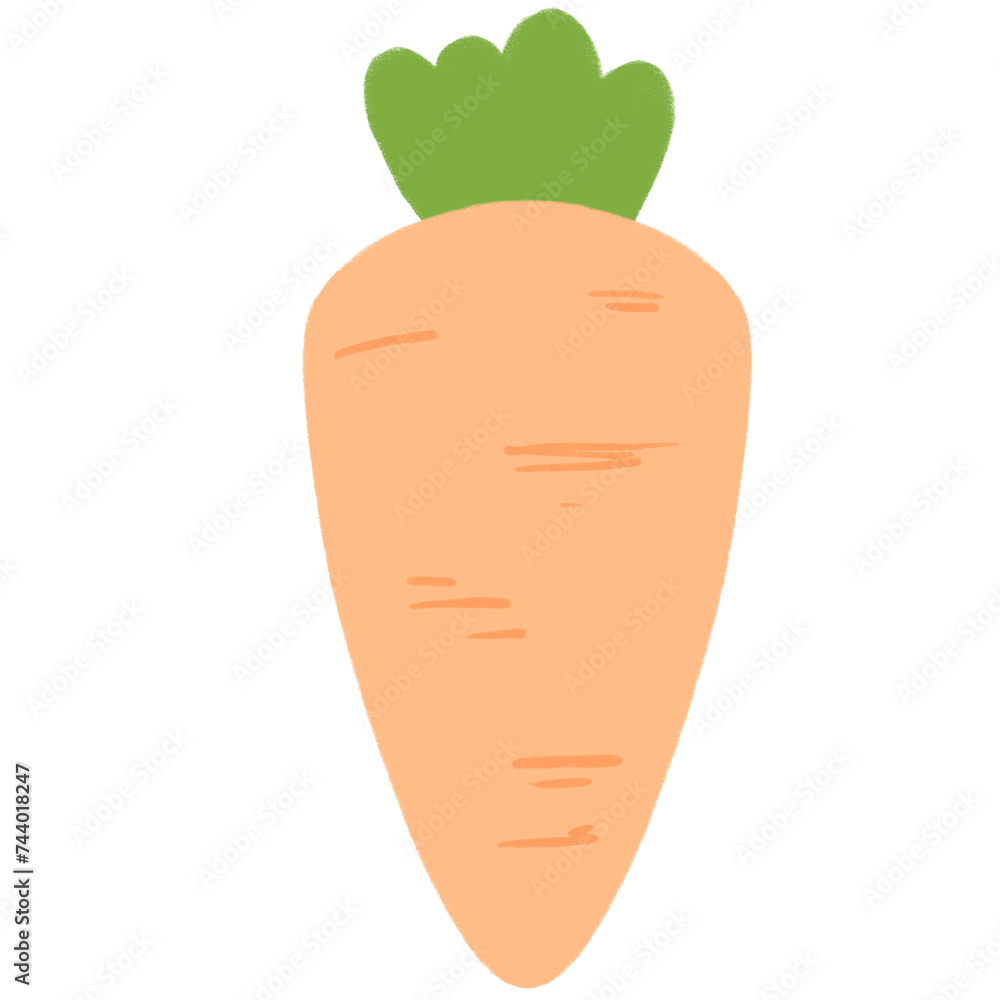 Carrot doodle for kid, hand drawn Carrot doodle for kid, hand drawn