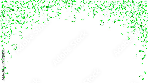 Falling green confetti celebration party holiday decorative elements design vector
