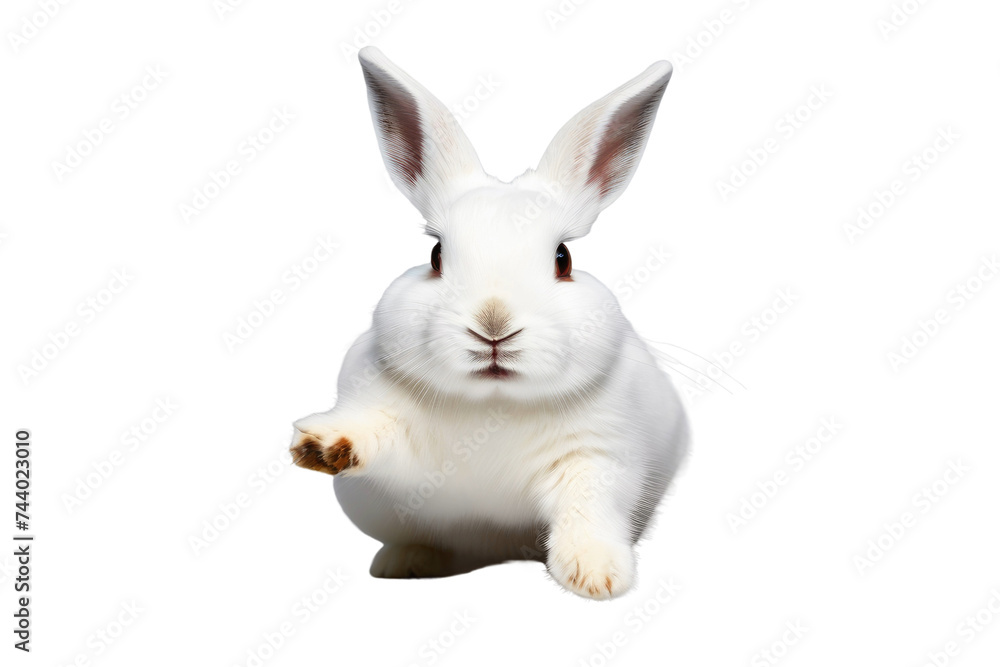 a high quality stock photograph of a single cute happy rabbit isolated on a white background a high quality stock photograph of a single cute happy rabbit isolated on a white background