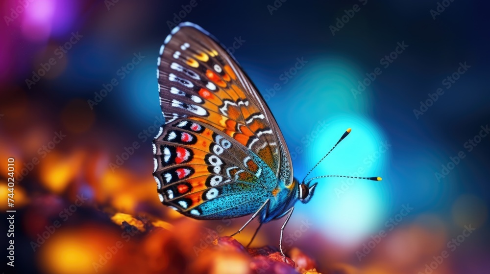 Obraz premium A vibrant butterfly perched on a flower, perfect for nature-themed designs