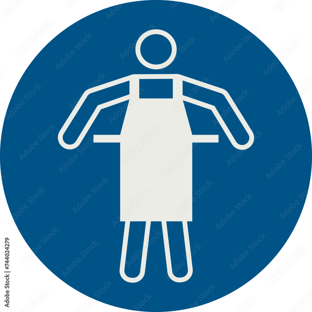 OBLIGATION SIGN PICTOGRAM, USE PROTECTIVE APRON ISO 7010 – M026, SVG OBLIGATION SIGN PICTOGRAM, USE PROTECTIVE APRON ISO 7010 – M026, SVG