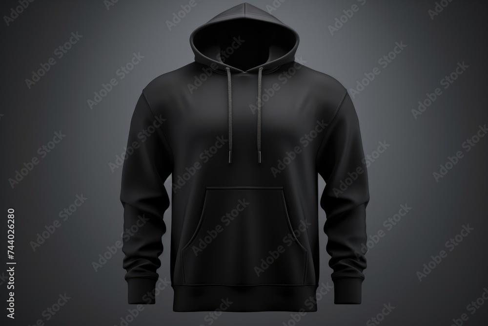 A black hoodie on a dark background. Perfect for fashion or mystery themed designs A black hoodie on a dark background. Perfect for fashion or mystery themed designs