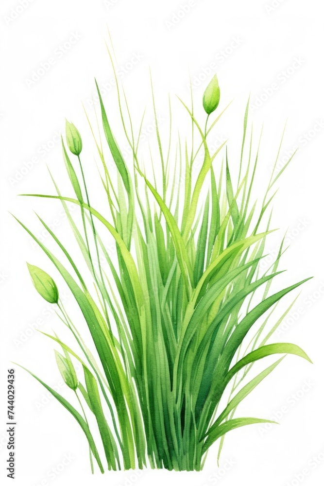 Vibrant painting of green grass, perfect for nature themes Vibrant painting of green grass, perfect for nature themes