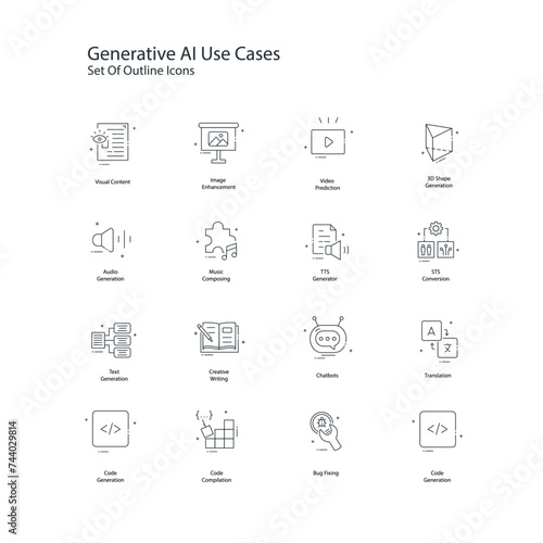 Generative AI Use Cases Vector Icon Design