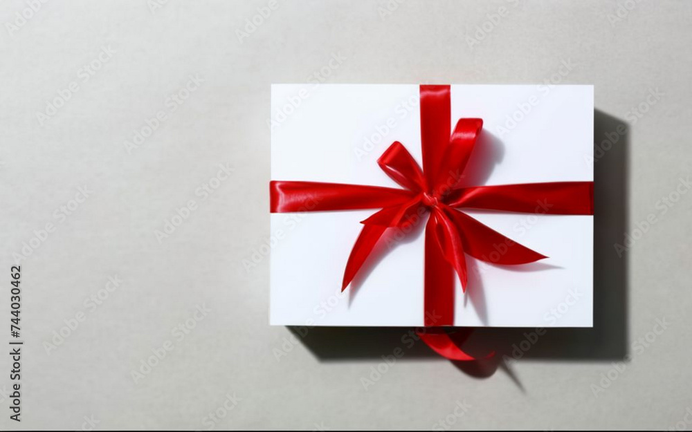 Timeless Elegance: Blank Card with Red Bow Detail Timeless Elegance: Blank Card with Red Bow Detail