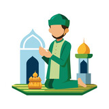 Flat design ramadan concept illustration