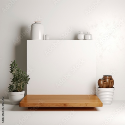 Podium for product photography, vecter, white background generative ai