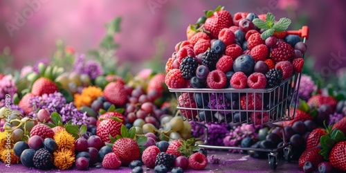 Nature's bounty overflowing in a basket of juicy, seedless berries - a vibrant and delicious superfood accessory