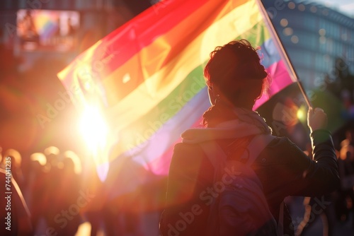 LGBTQ Pride lgbtq+ acceptance. Rainbow gay flag colorful global diversity Flag. Gradient motley colored rainbow pathway LGBT rights parade festival amity diverse gender illustration