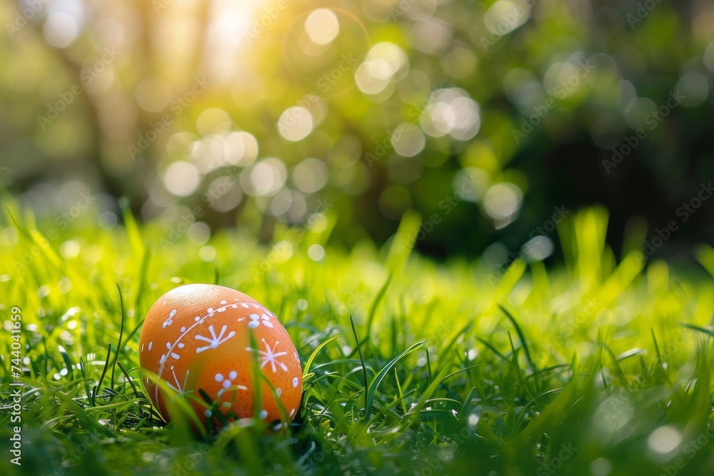 colorful easter egg closeup on green grass on a bright sunny day, concept of celebrating easter and searching for easter eggs with copyspace
colorful easter egg closeup on green grass on a bright sunny day, concept of celebrating easter and searching for easter eggs with copyspace