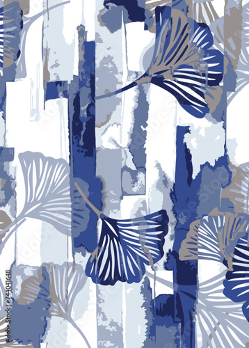  Watercolor Stripe Decorative leaves
