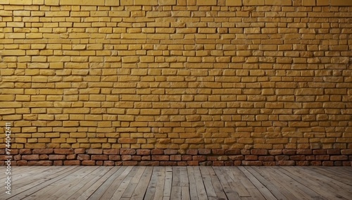 background yellow brick wall for graphic resource design with copy space.