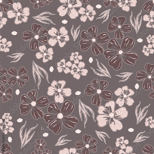 Allover flower pattern of roses floral seamless and abstract light colors