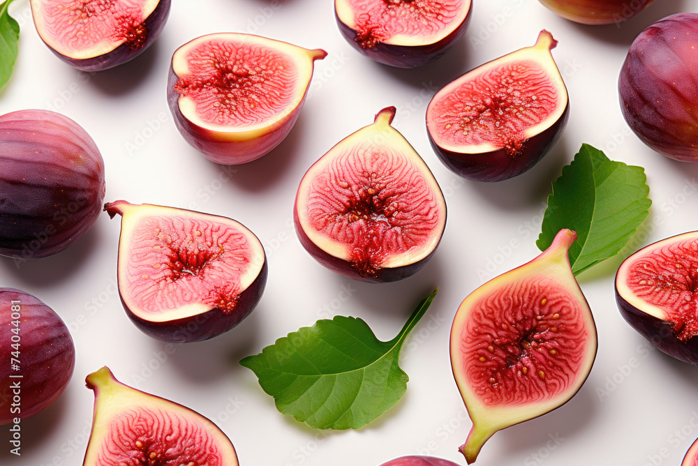 Colorful pattern of fig fruits. Flat lay, top view Colorful pattern of fig fruits. Flat lay, top view