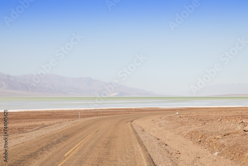 Lake Manly and salt flats at Badwater Basin in Death Valley National Park, California