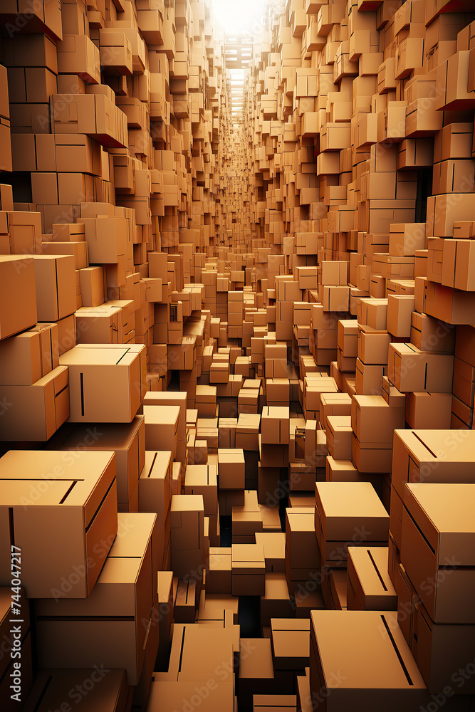 generated illustration of background with lots of card board boxes background with lots of card board boxes generated illustration of background with lots of card board boxes background with lots of card board boxes
