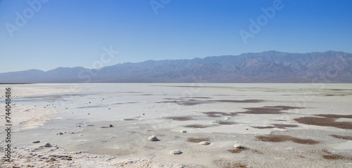 Lake Manly and salt flats at Badwater Basin in Death Valley National Park, California
