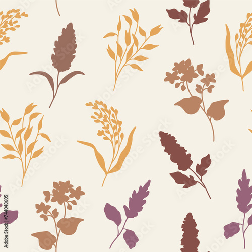 Flat vector grains seamless pattern
