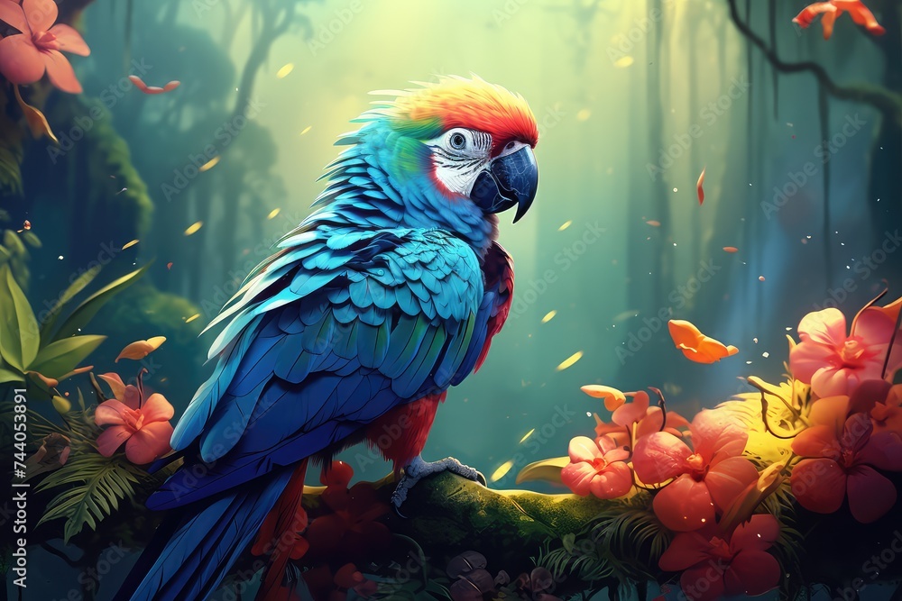 cute parrot in nature scene cute parrot in nature scene