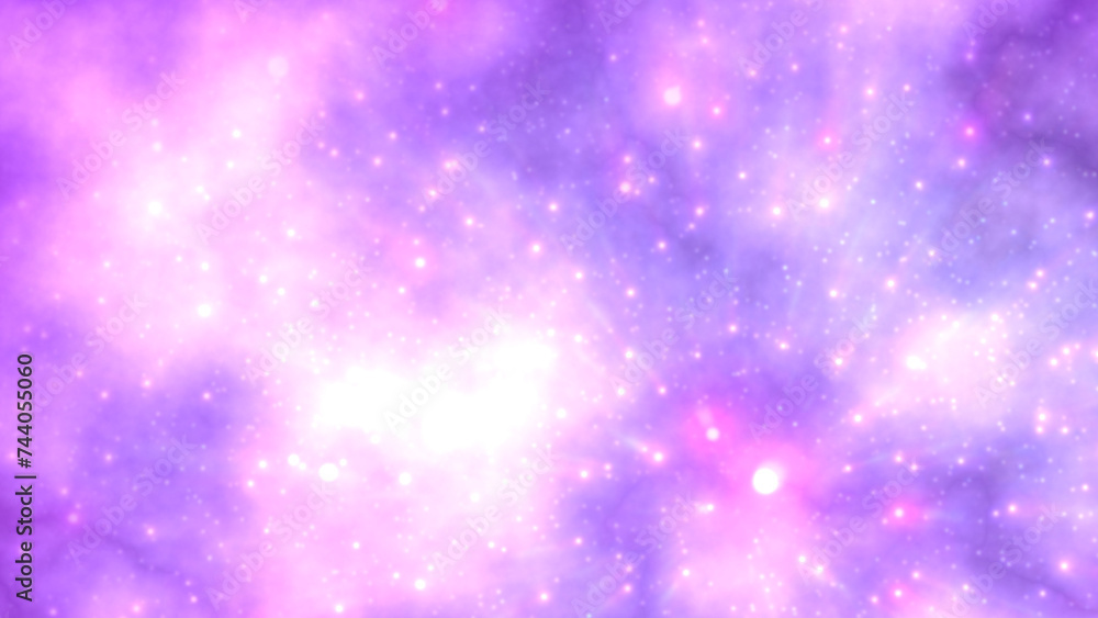 Abstract pastel background with ethereal watercolor texture of white, light pink, lilac, lavender, purple gradient, and glowing dots. Soft colors magic dreams backdrop 8K, copy space. Unicorn fantasy