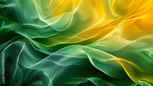 grüne und gelbe fließende Wellen in Bewegung © MONO