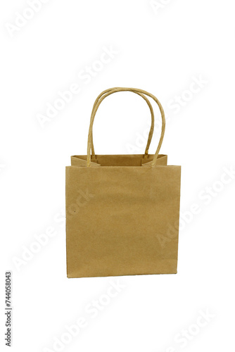 Cardboard bag with transparent background