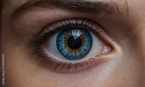 Photo of captivating blue eyes ai generative