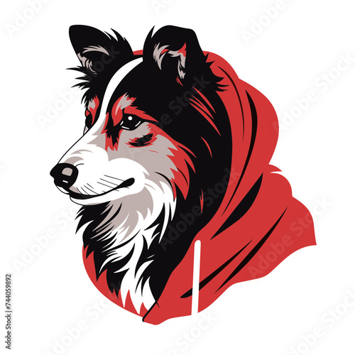cartoon rapper dog stylish wearing hoodie  vector illustration isolated transparent background logo  cut out or cutout t-shirt print design