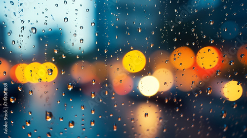 Rain drops falling on window background wallpaper