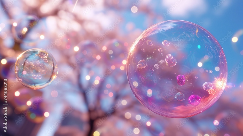  a bunch of bubbles floating in the air next to a tree with lots of bubbles floating in the air next to a tree with lots of bubbles in the air.
