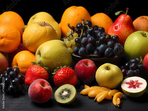 Beautiful still life background with natural detail fruits